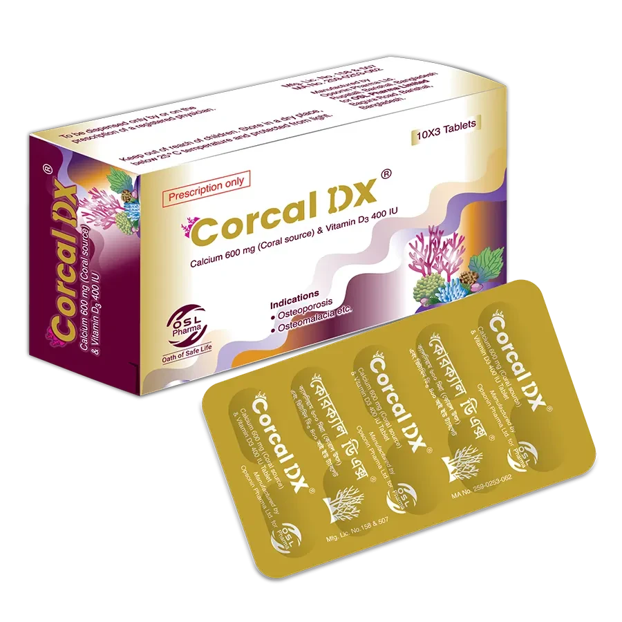 Pack Image: Corcal DX 600 mg Tablet (3 x 10)