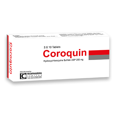 Pack Image: Coroquin 200 mg Tablet (3 x 10)