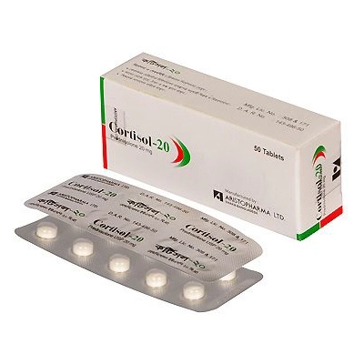 Pack Image: Cortisol 20 mg Tablet (5 x 10)