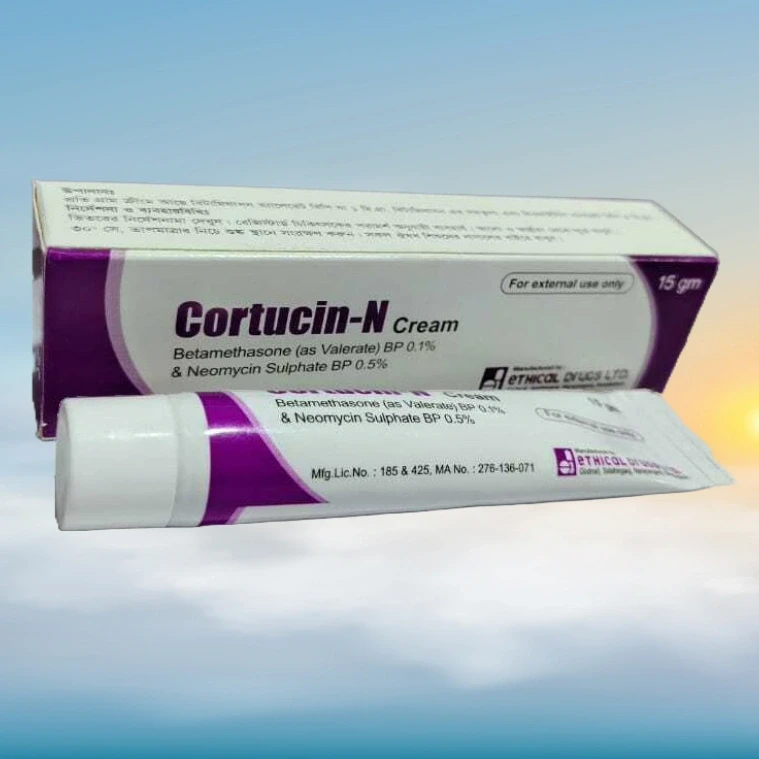Pack Image: Cortucin-N 0.1% 0.5% Cream (15 gm tube)