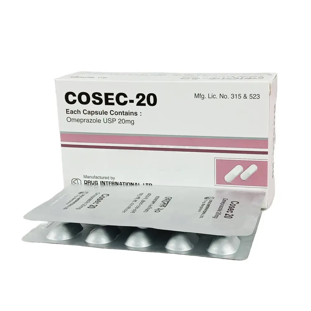 Pack Image: Cosec 20 mg Capsule (5 x 10)