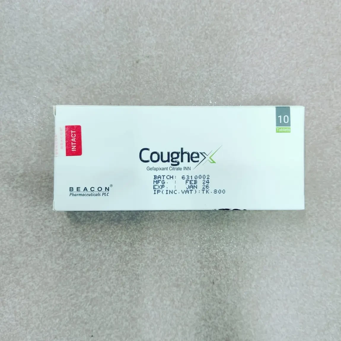 Pack Image: Coughex 45 mg Tablet (1 x 10)
