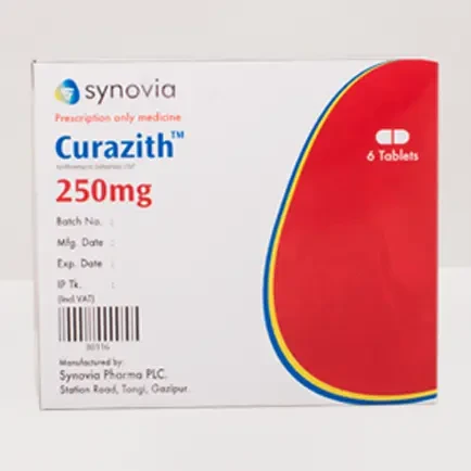 Pack Image: Curazith 250 mg Tablet (1 x 6)