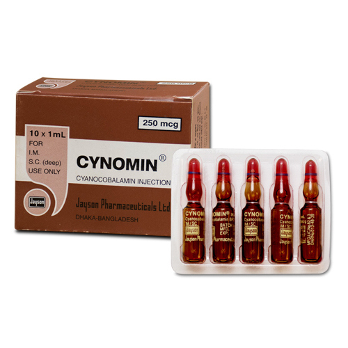Pack Image: Cynomin 250 mcg Injection (1 ml ampoule)