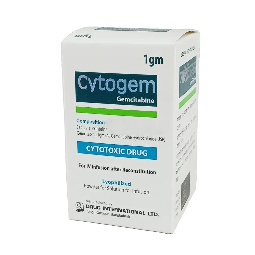 Pack Image: Cytogem 1 gm Injection (1 gm vial)