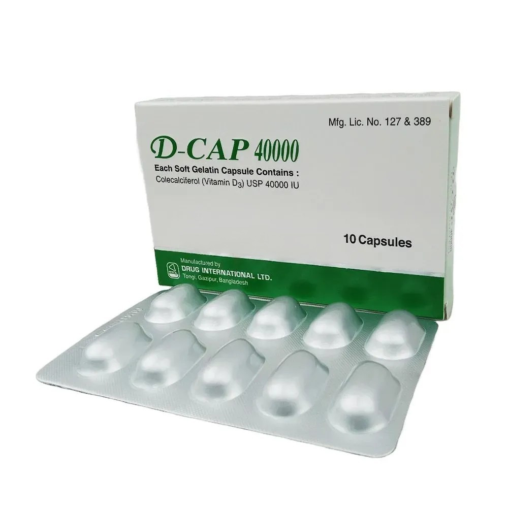 Pack Image: D-Cap 40000 IU Capsule (1 x 10)