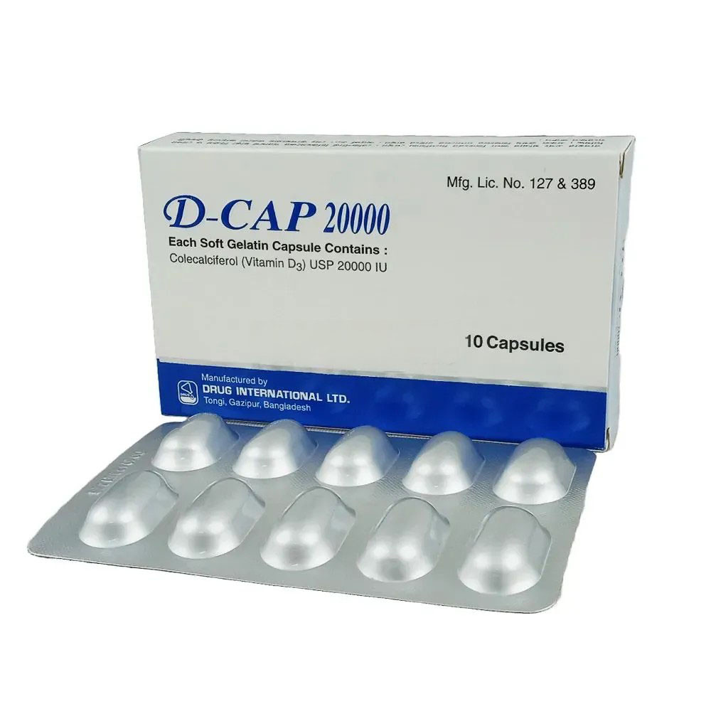 Pack Image: D-Cap 20000 IU Capsule (1 x 10)