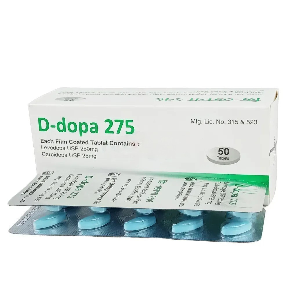 Pack Image: D-Dopa 250 mg Tablet (5 x 10)