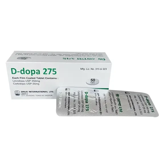 Pack Image: D-Dopa 250 mg Tablet (5 x 10)