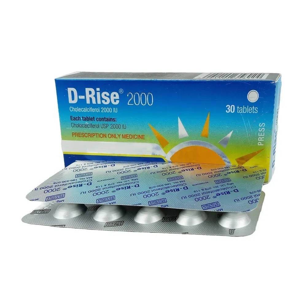 Pack Image: D-Rise 2000 IU Tablet (3 x 10)
