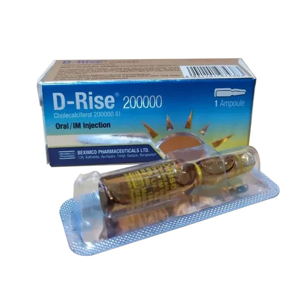 Pack Image: D-Rise 200000 IU Injectable Solution (Oral & IM) (1 ml ampoule)