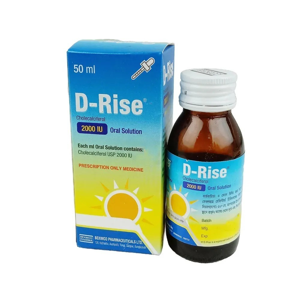 Pack Image: D-Rise 2000 IU Oral Solution (50 ml bottle)