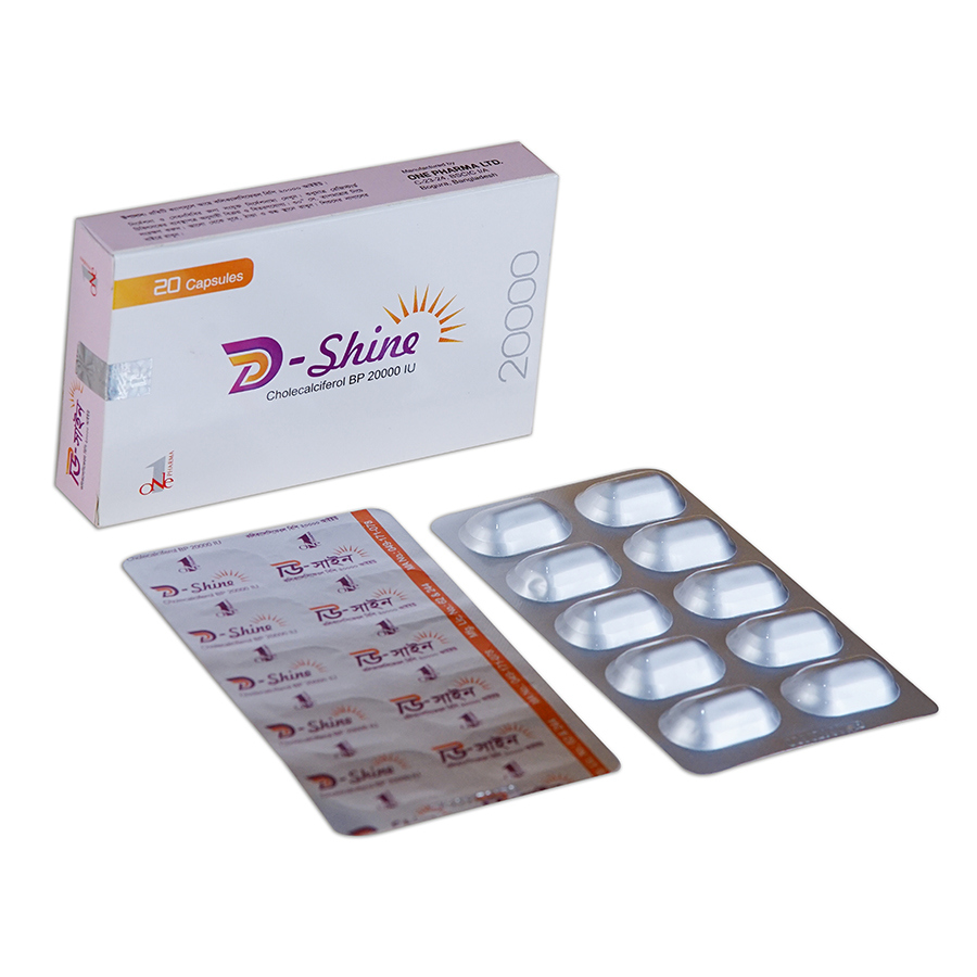 Pack Image: D-Shine 20000 IU Capsule (2 x 10)