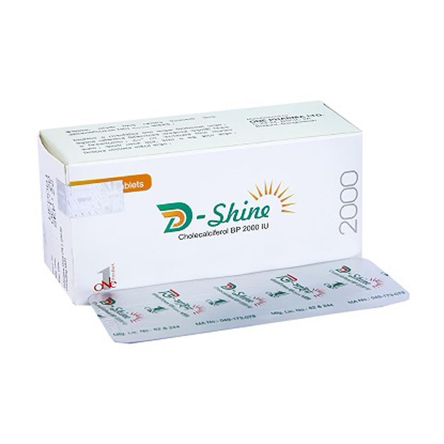 Pack Image: D-Shine 2000 IU Tablet (10 x 10)