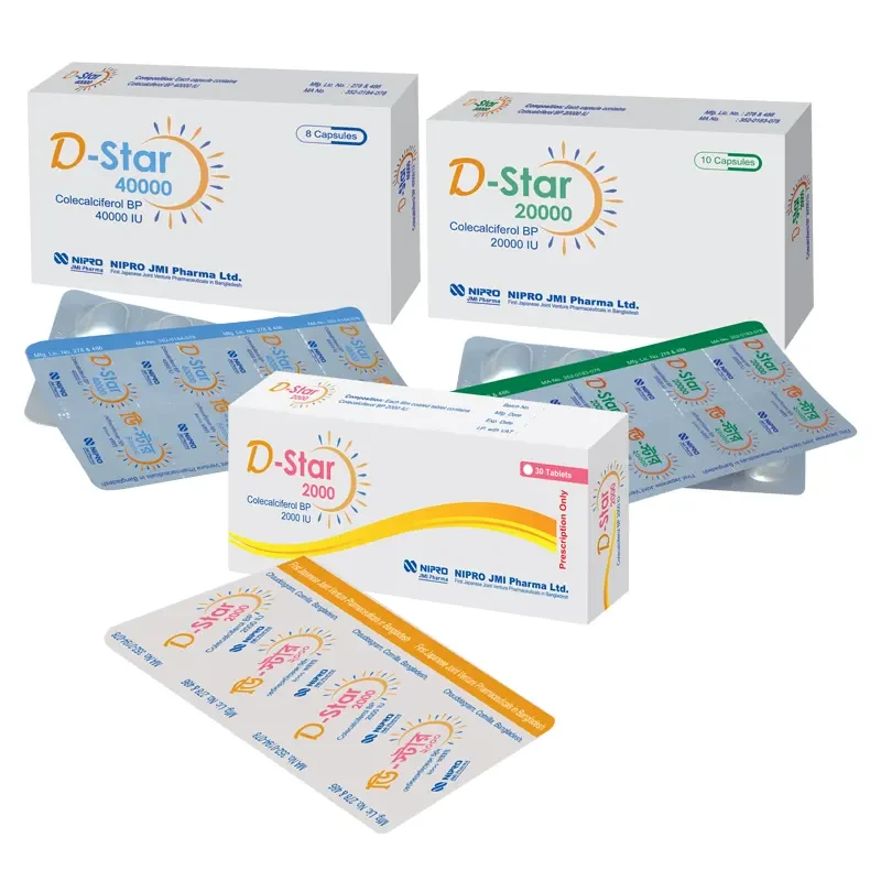 Pack Image: D-Star 40000 IU Capsule (1 x 8)