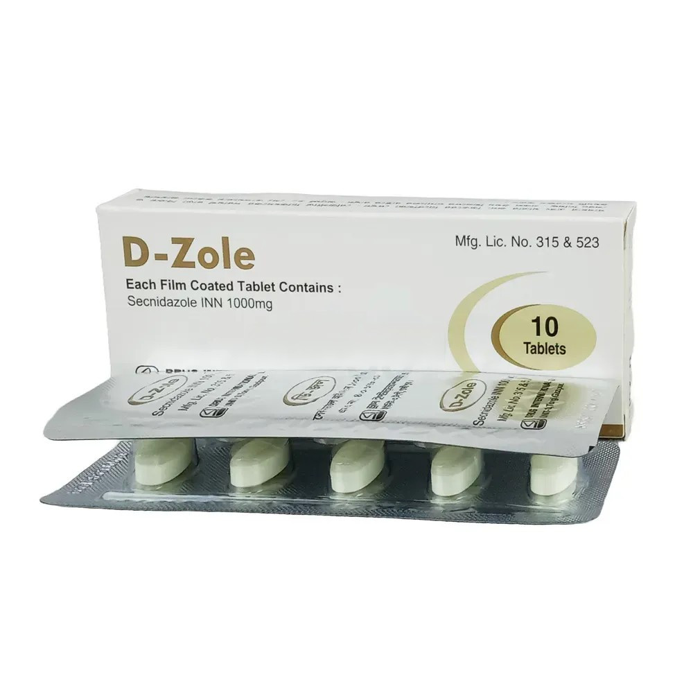 Pack Image: D-Zole 1000 mg Tablet (2 x 5)