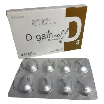 Pack Image: D-gain 20000 IU Capsule (1 x 8)