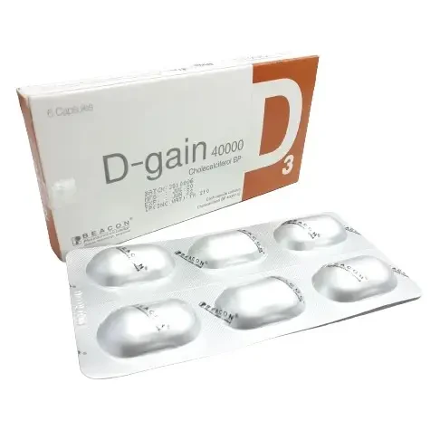 Pack Image: D-gain 40000 IU Capsule (1 x 6)