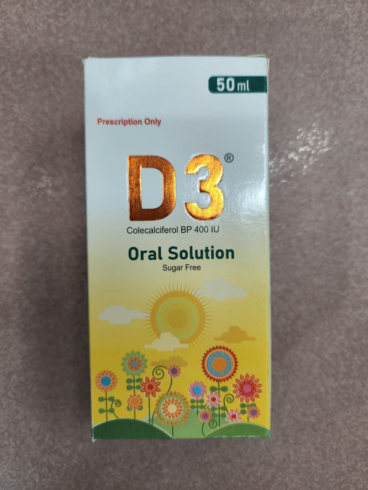 Pack Image: D3 400 IU Oral Solution (50 ml bottle)