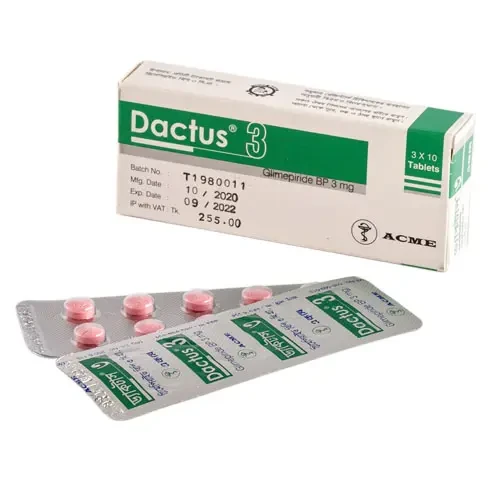 Pack Image: Dactus 3 mg Tablet (3 x 10)