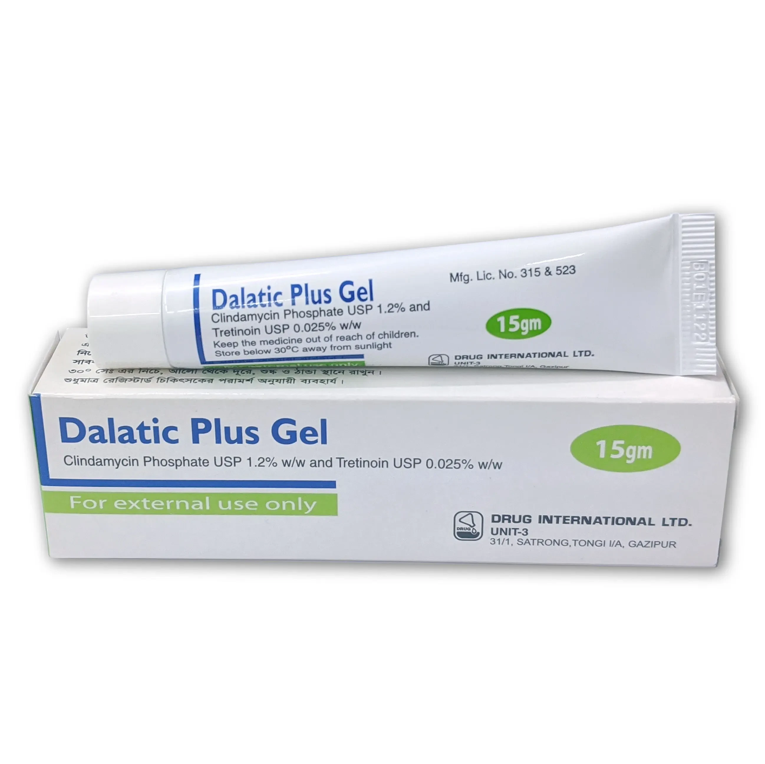 Pack Image: Dalatic Plus 1.2% 0.025% Topical Gel (15 gm tube)