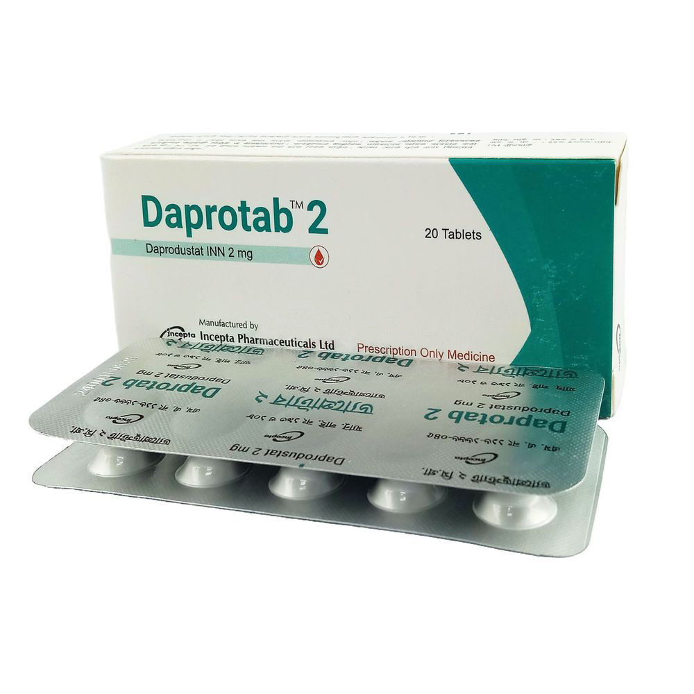 Pack Image: Daprotab 2 mg Tablet (2 x 10)
