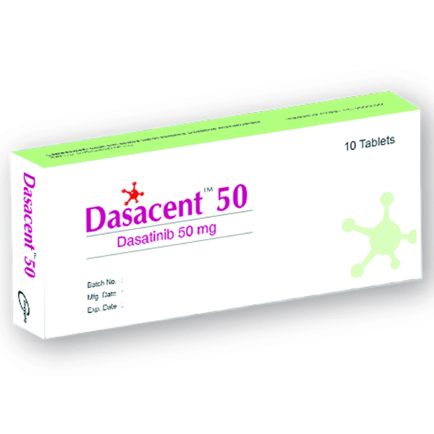 Pack Image: Dasacent 50 mg Tablet (1 x 10)