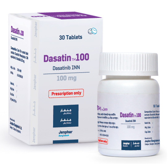 Pack Image: Dasatin 100 mg Tablet (1 x 30)