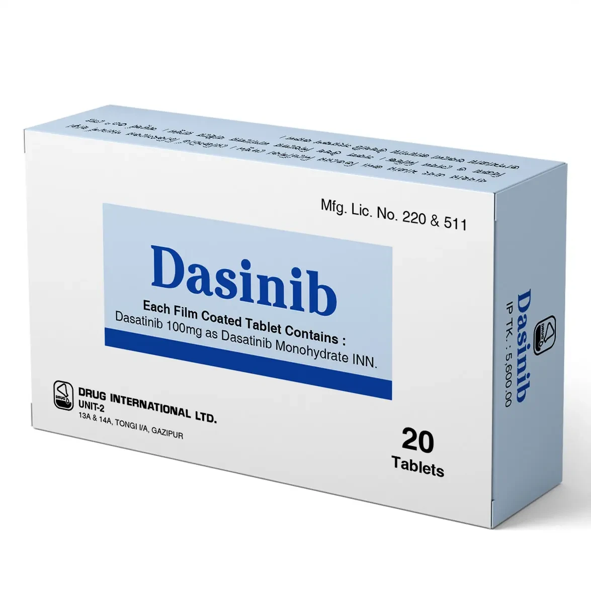 Pack Image: Dasinib 100 mg Tablet (2 x 10)