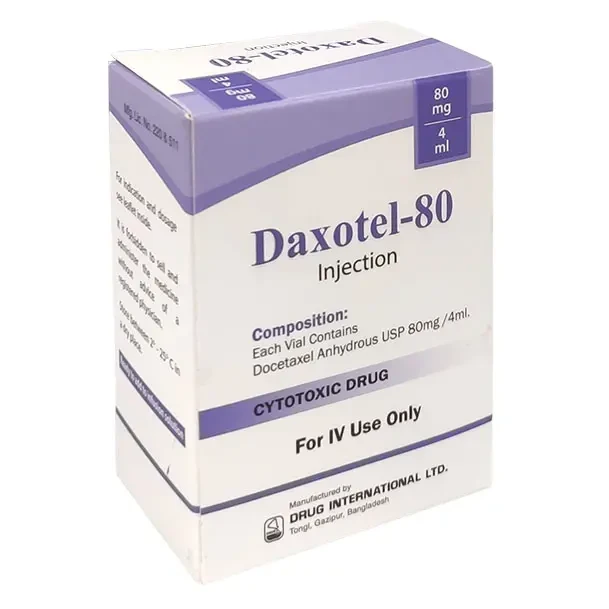Pack Image: Daxotel 80 mg Injection (80 mg vial)