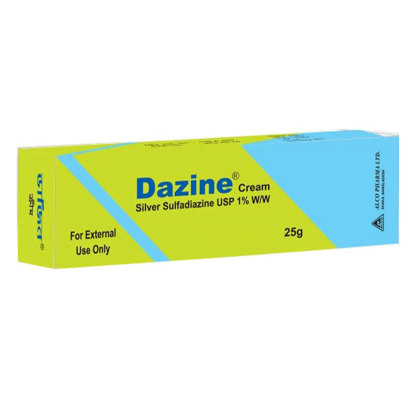 Pack Image: Dazine 1% Cream (25 gm tube)