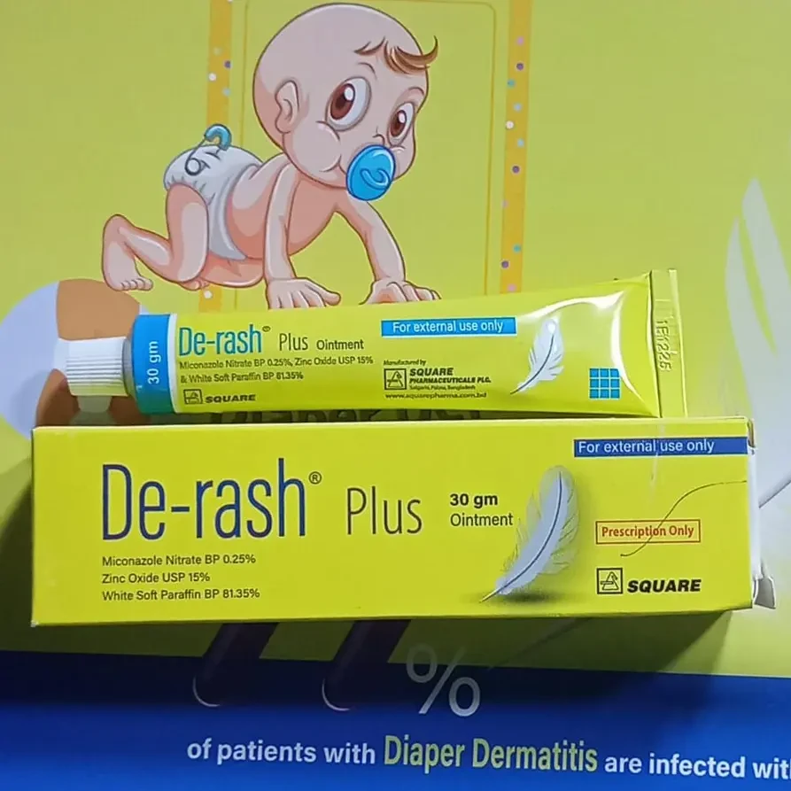 Pack Image: De-Rash Plus 0.25% 15% Ointment (30 gm tube)