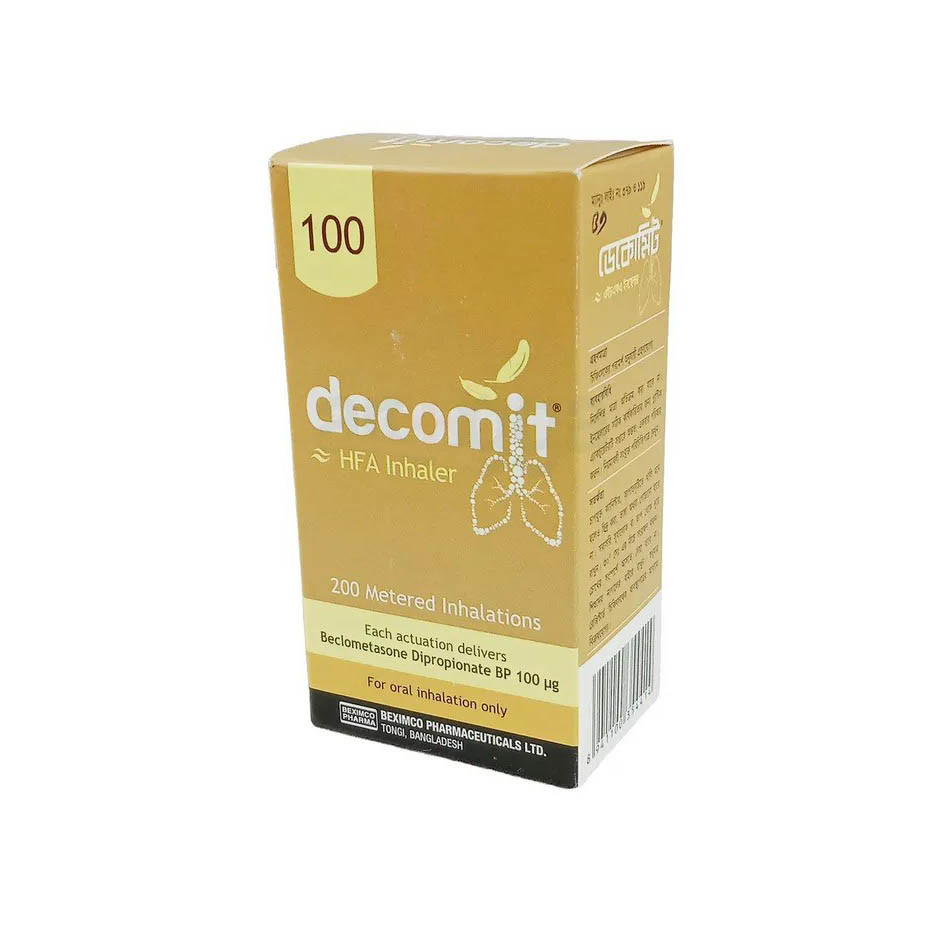 Pack Image: Decomit 100 mcg Inhaler (200 metered doses)