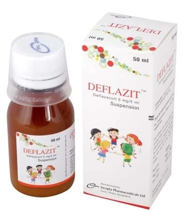 Pack Image: Deflazit 6 mg Suspension (50 ml bottle)