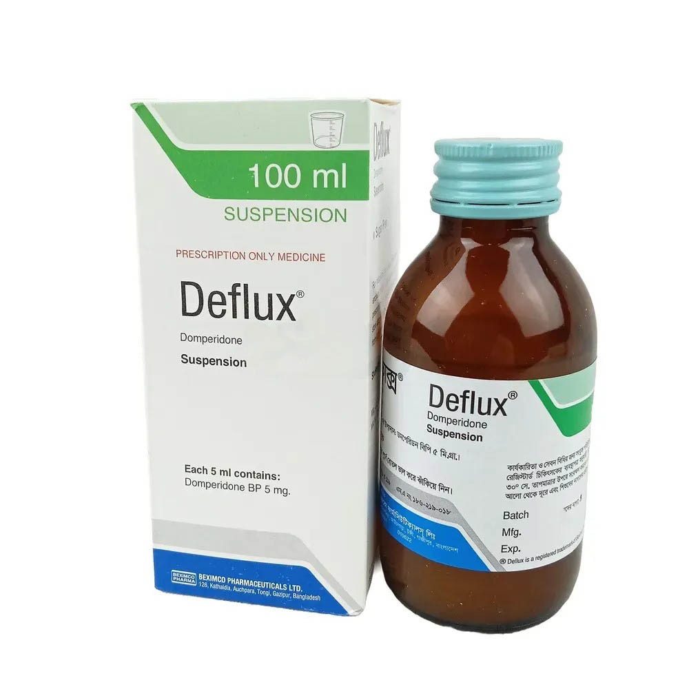 Pack Image: Deflux 5 mg Suspension (100 ml bottle)