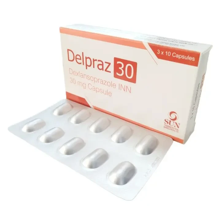 Pack Image: Delpraz 30 mg Capsule (3 x 10)