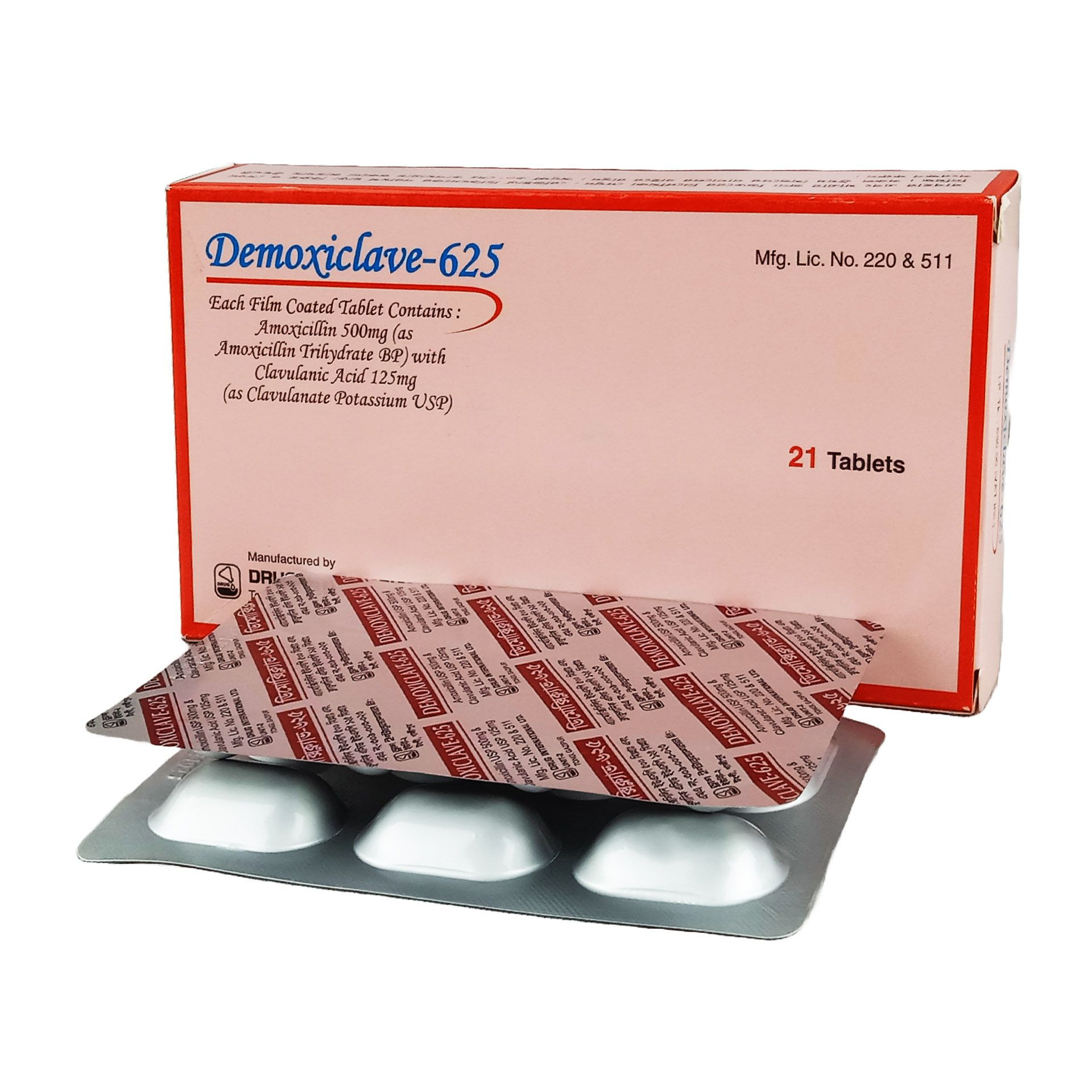 Pack Image: Demoxiclave 500 mg Tablet (3 x 7)