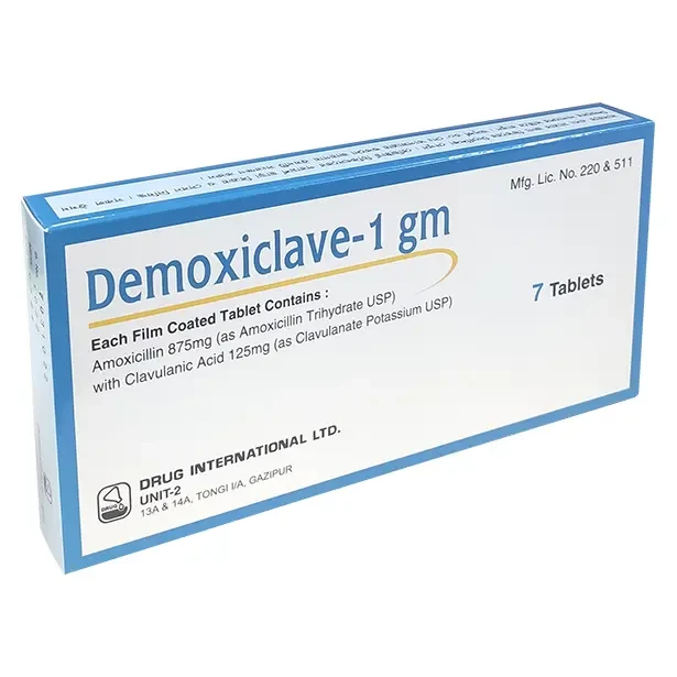 Pack Image: Demoxiclave 875 mg Tablet (1 x 7)