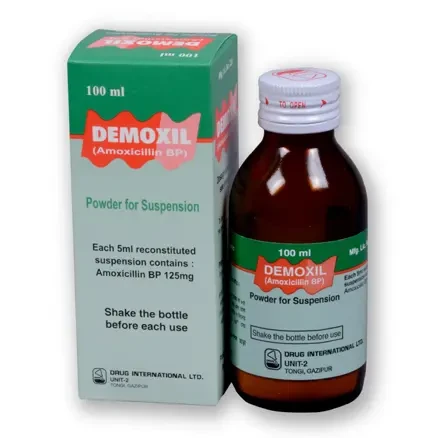 Pack Image: Demoxil 125 mg Suspension (100 ml bottle)