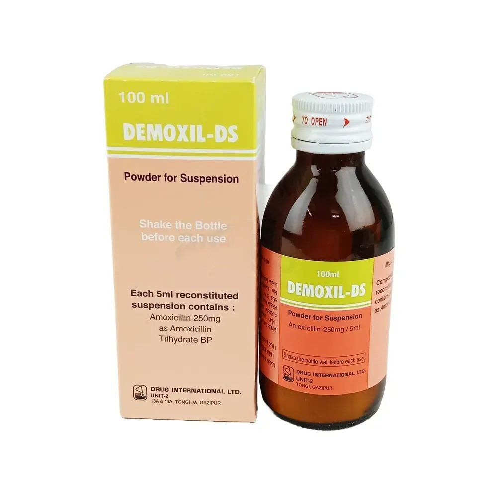 Pack Image: Demoxil DS 250 mg Suspension (100 ml bottle)