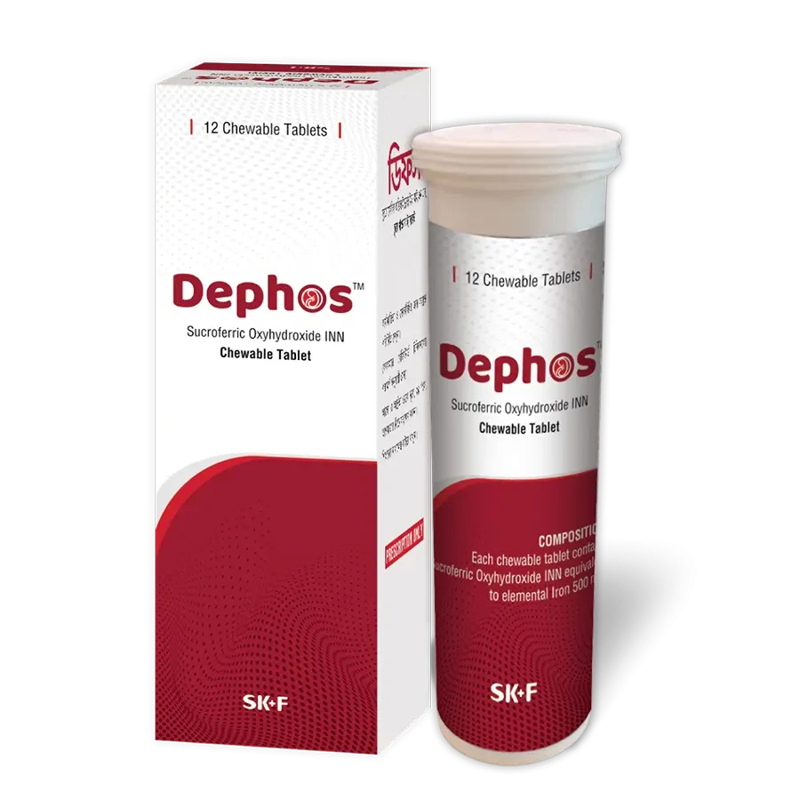 Pack Image: Dephos 500 mg Chewable Tablet (1 x 12)