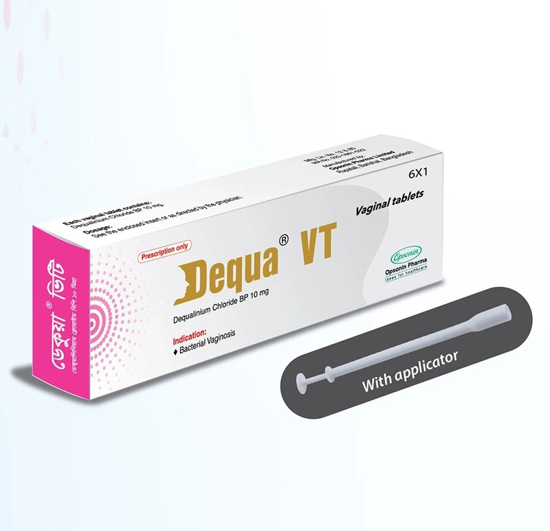 Pack Image: Dequa VT 10 mg Vaginal Tablet (1 x 6)