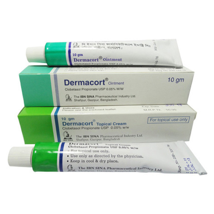 Pack Image: Dermacort 0.05% Ointment (10 gm tube)
