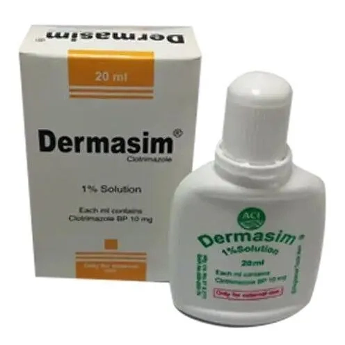 Pack Image: Dermasim 1% Topical Solution (20 ml bottle)