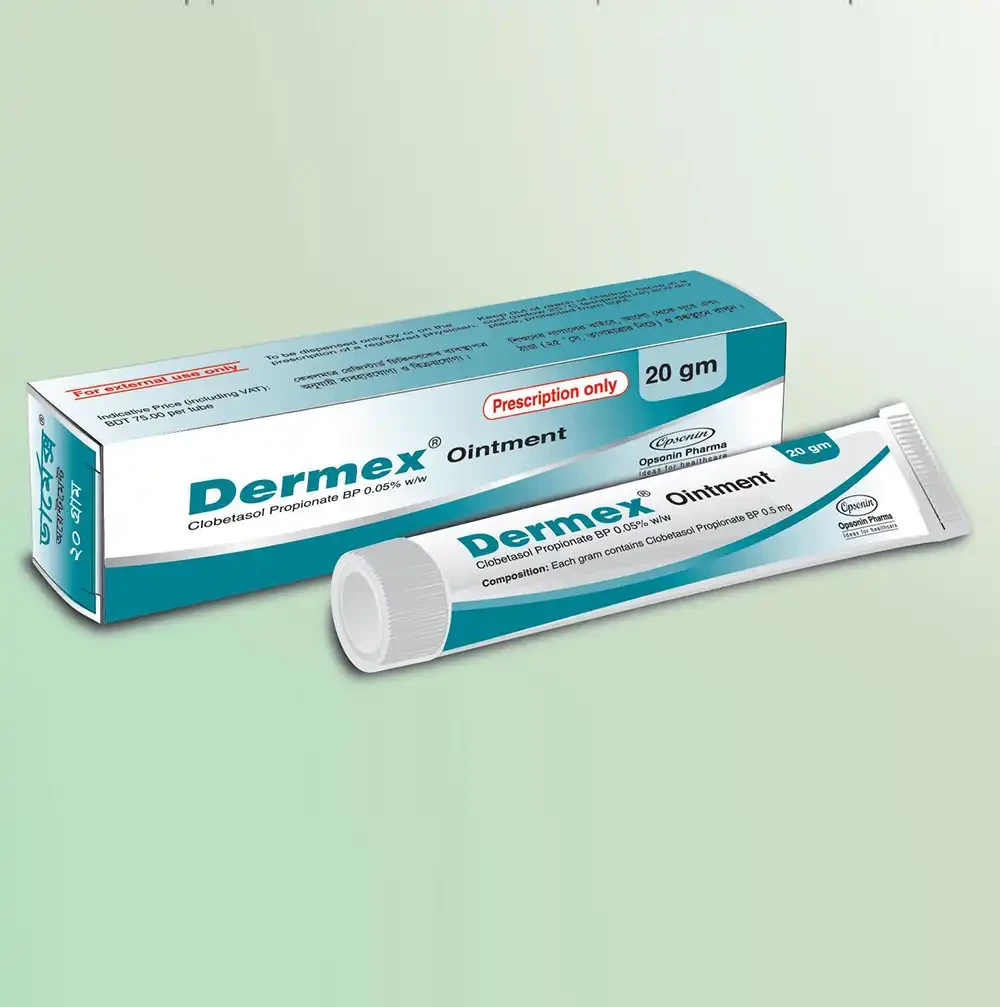 Pack Image: Dermex 0.05% Ointment (20 gm tube)