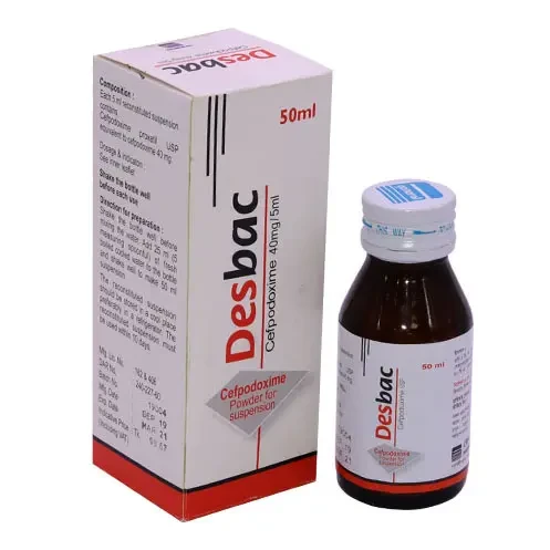 Pack Image: Desbac 40 mg Suspension (50 ml bottle)