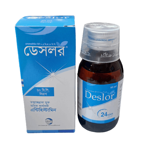 Pack Image: Deslor 2.5 mg Syrup (60 ml bottle)