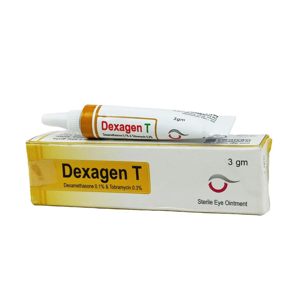 Pack Image: Dexagen T 0.1% 0.3% Eye Ointment (3 gm tube)