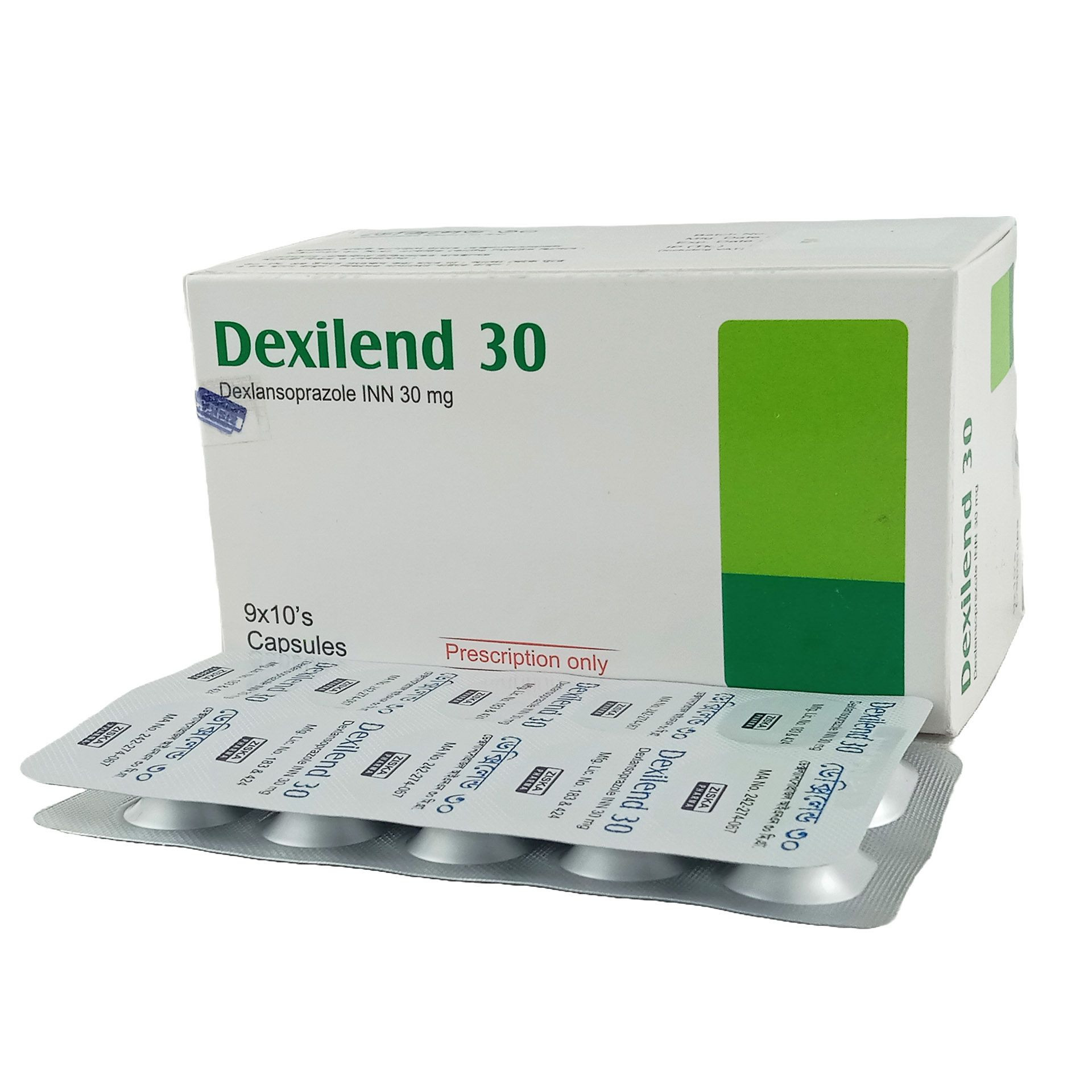Pack Image: Dexilend 30 mg Capsule (9 x 10)
