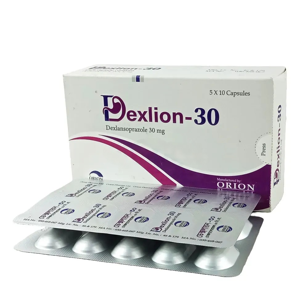 Pack Image: Dexlion 30 mg Capsule (5 x 10)